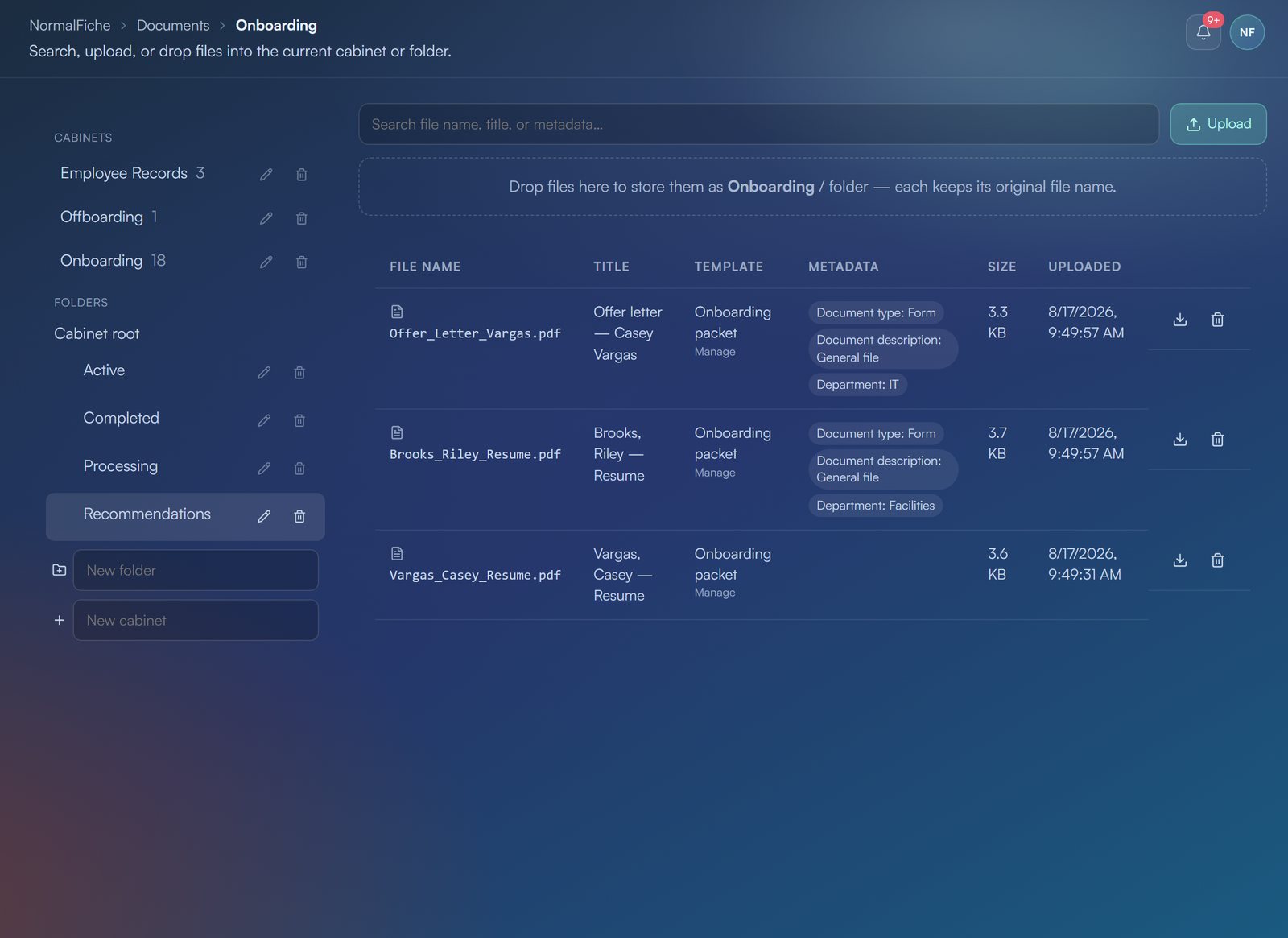 NormalFiche documents cabinets and original file names